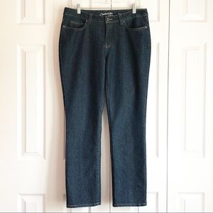 Chadwicks of Boston Dark Wash Blue Favorite Straight Jeans 12 Petite